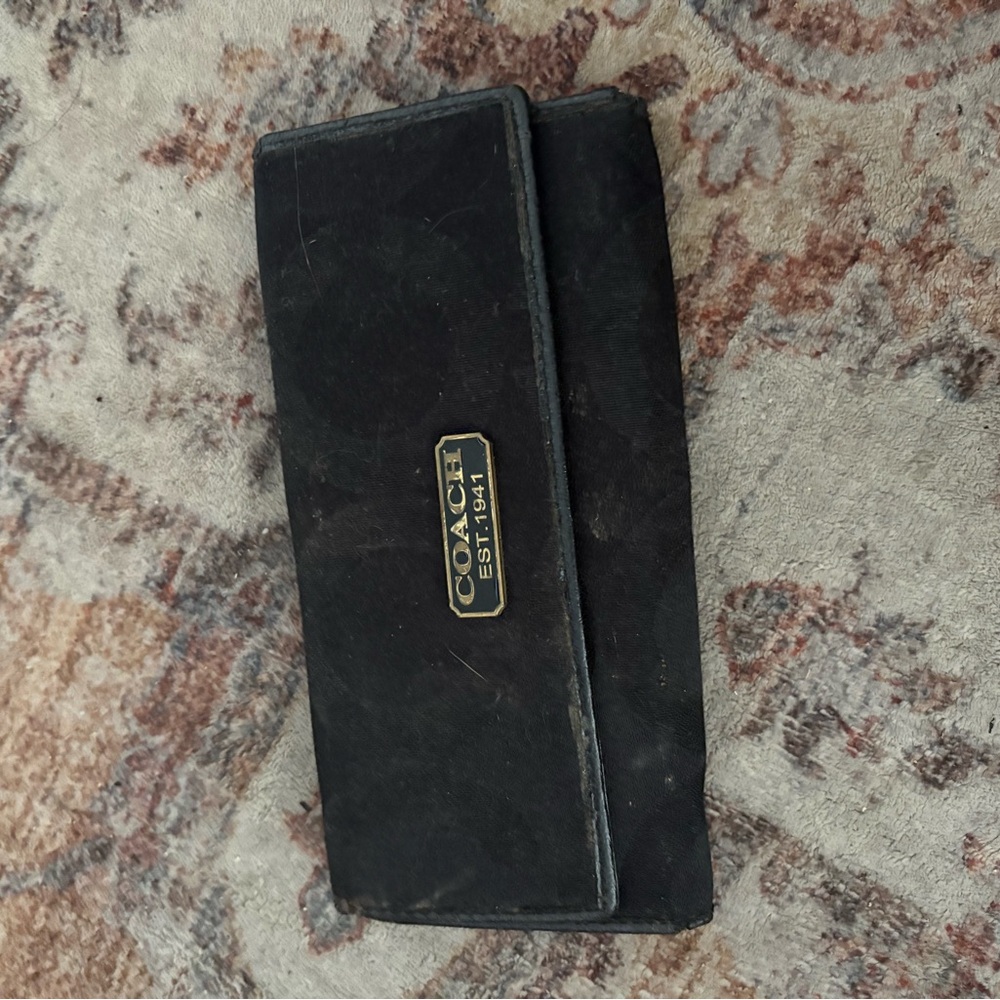 Coach Black Leather Key Holder